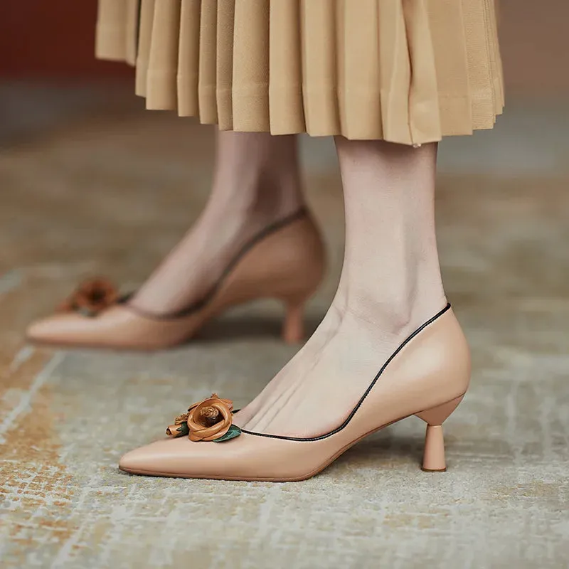 مجموعة اروين التجارية ARWEN&AJH GROUP  2024 European Women Elegant Pointed Toe Kitten Heels Sandals Ladies Casual Dress Pumps Vintage Dress Shoes