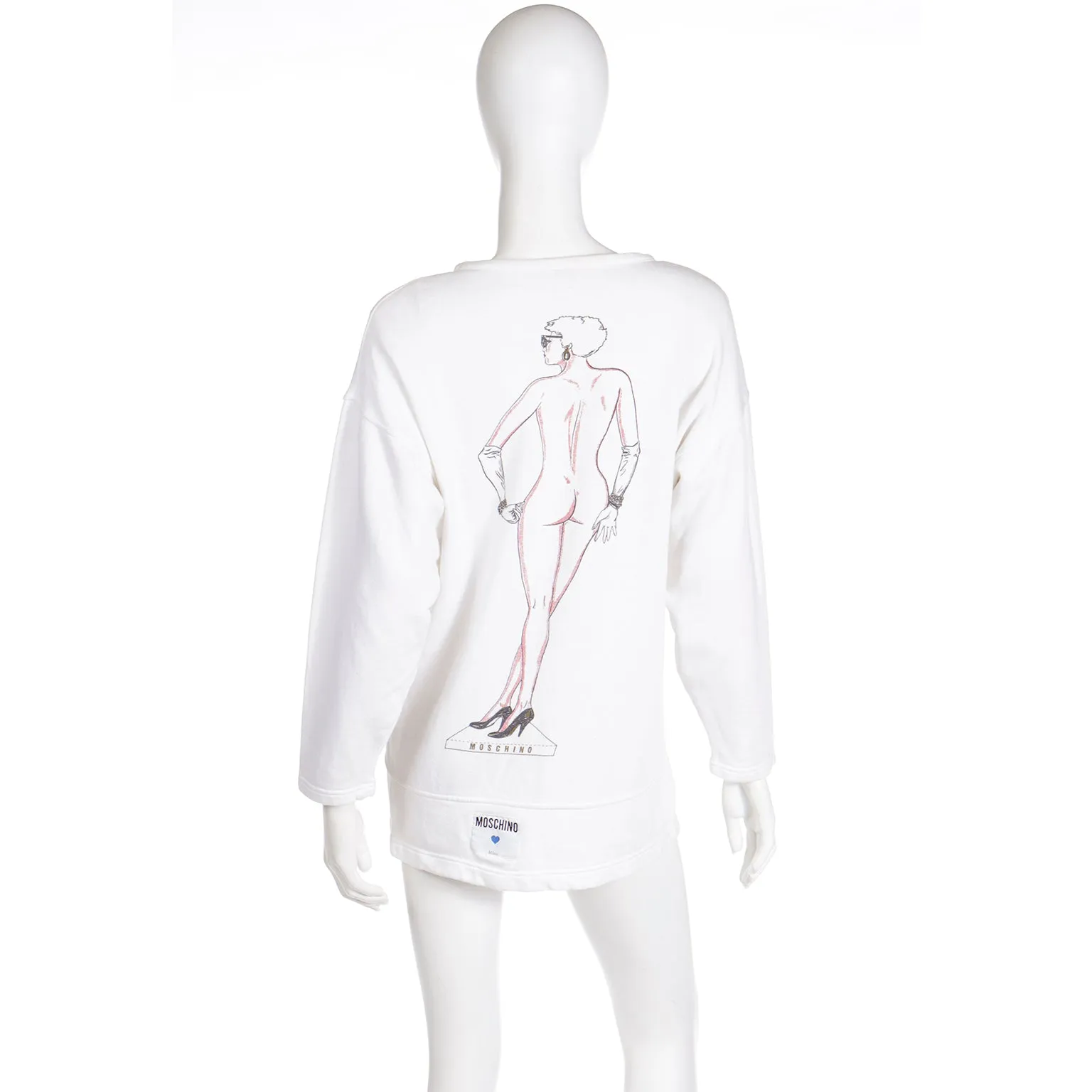 1984/85 Franco Moschino Paper Doll in Pearls & Cowboy Hat Sweatshirt Top