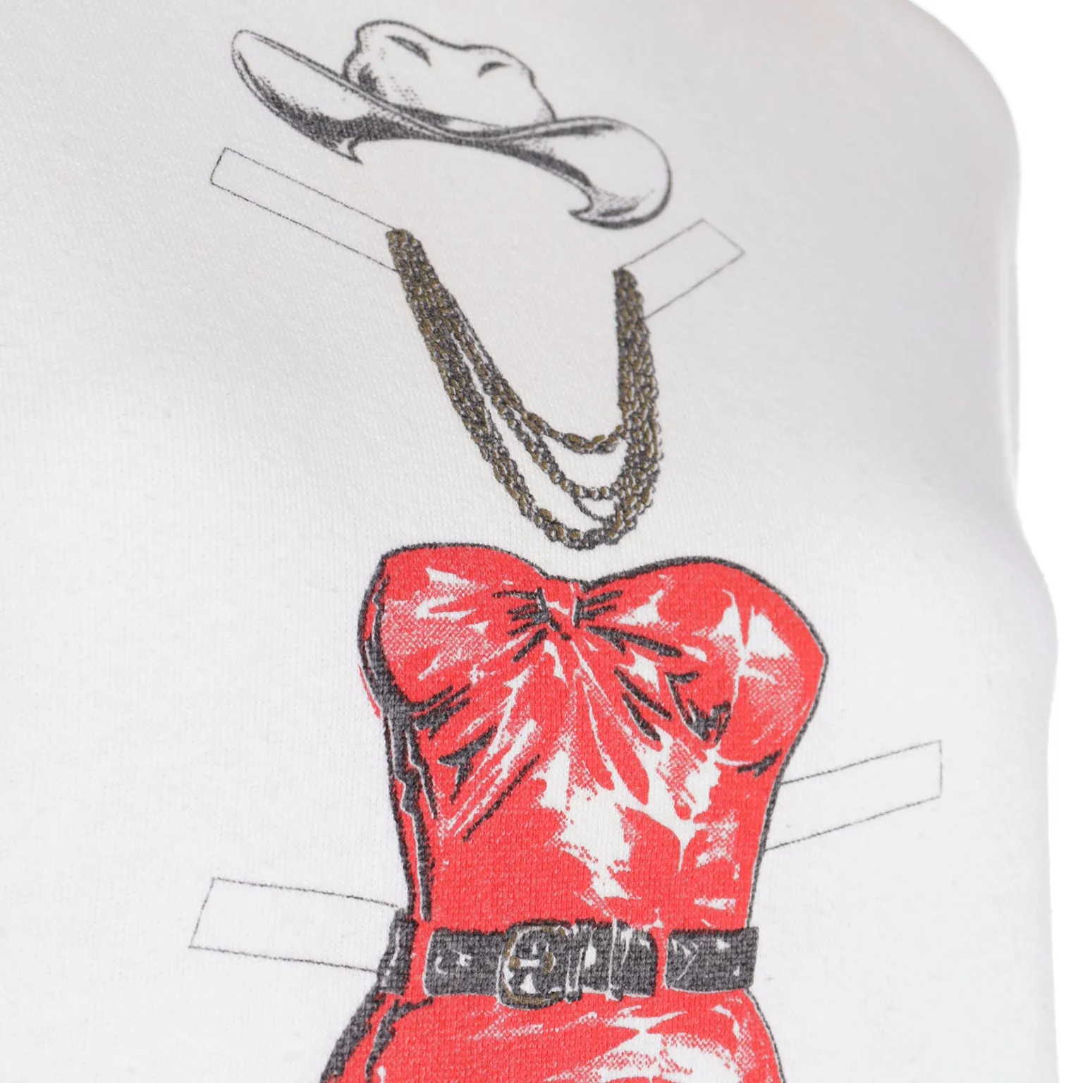 1984/85 Franco Moschino Paper Doll in Pearls & Cowboy Hat Sweatshirt Top