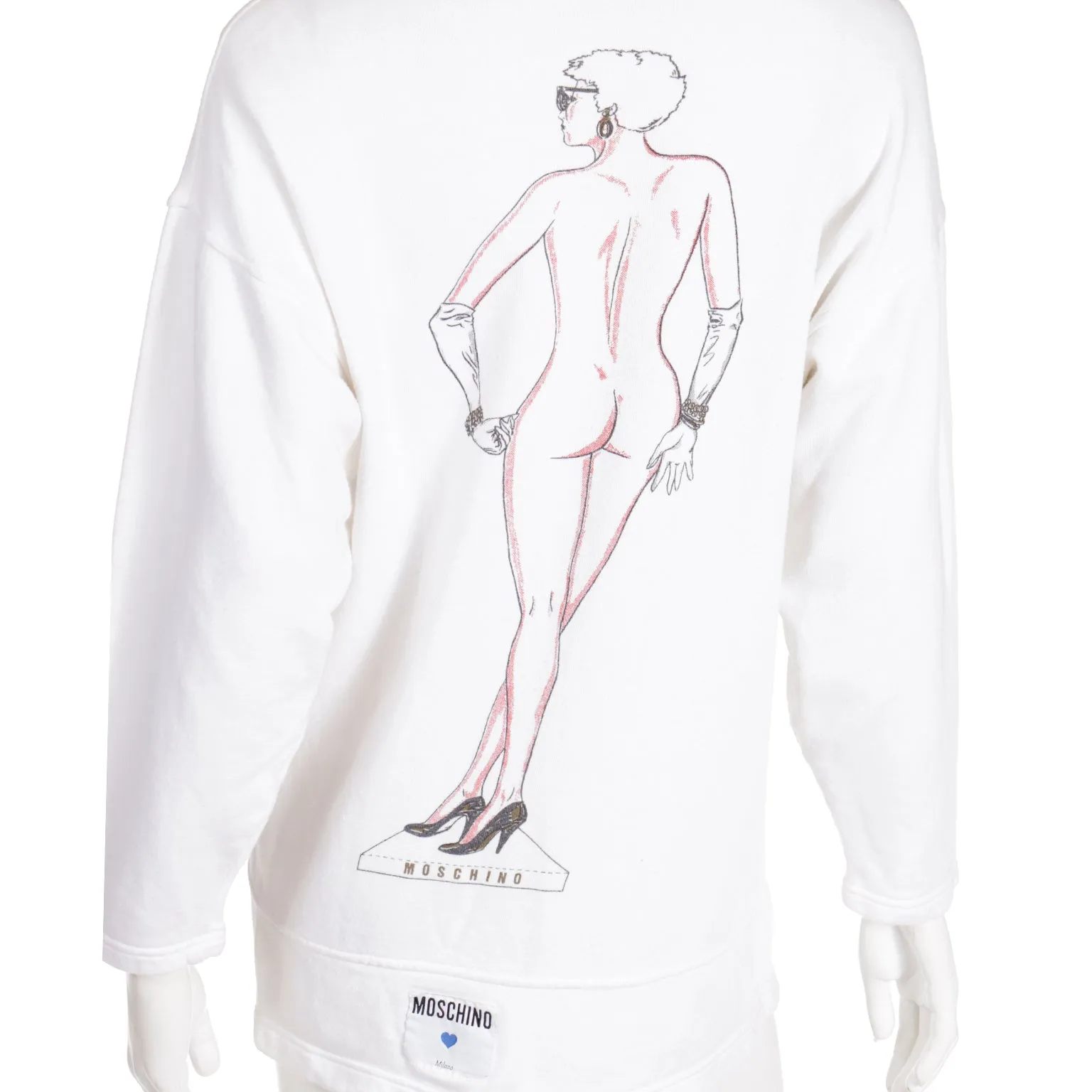 1984/85 Franco Moschino Paper Doll in Pearls & Cowboy Hat Sweatshirt Top