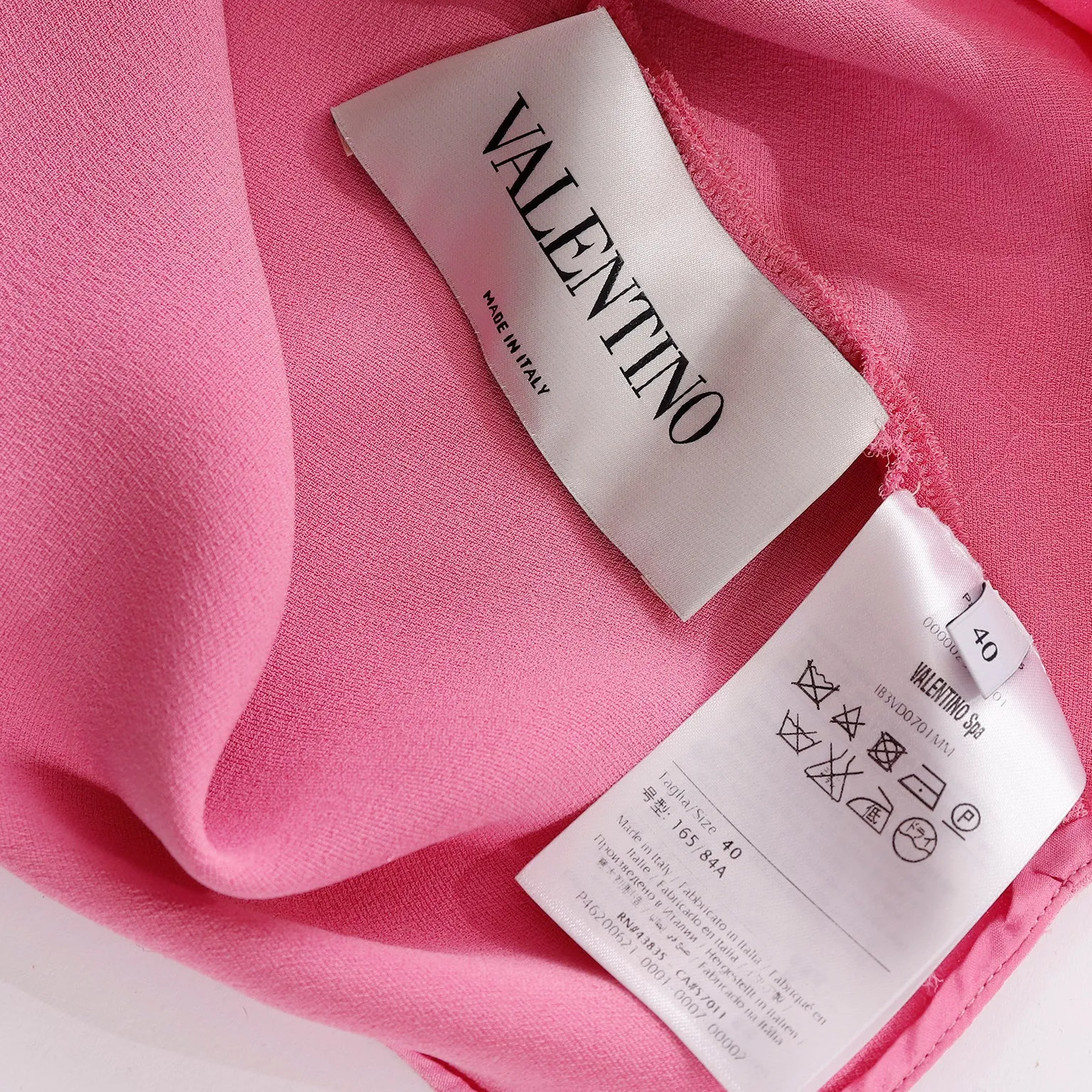 2000s Valentino Pink Silk Crepe Free Flowing Evening or Day Dress