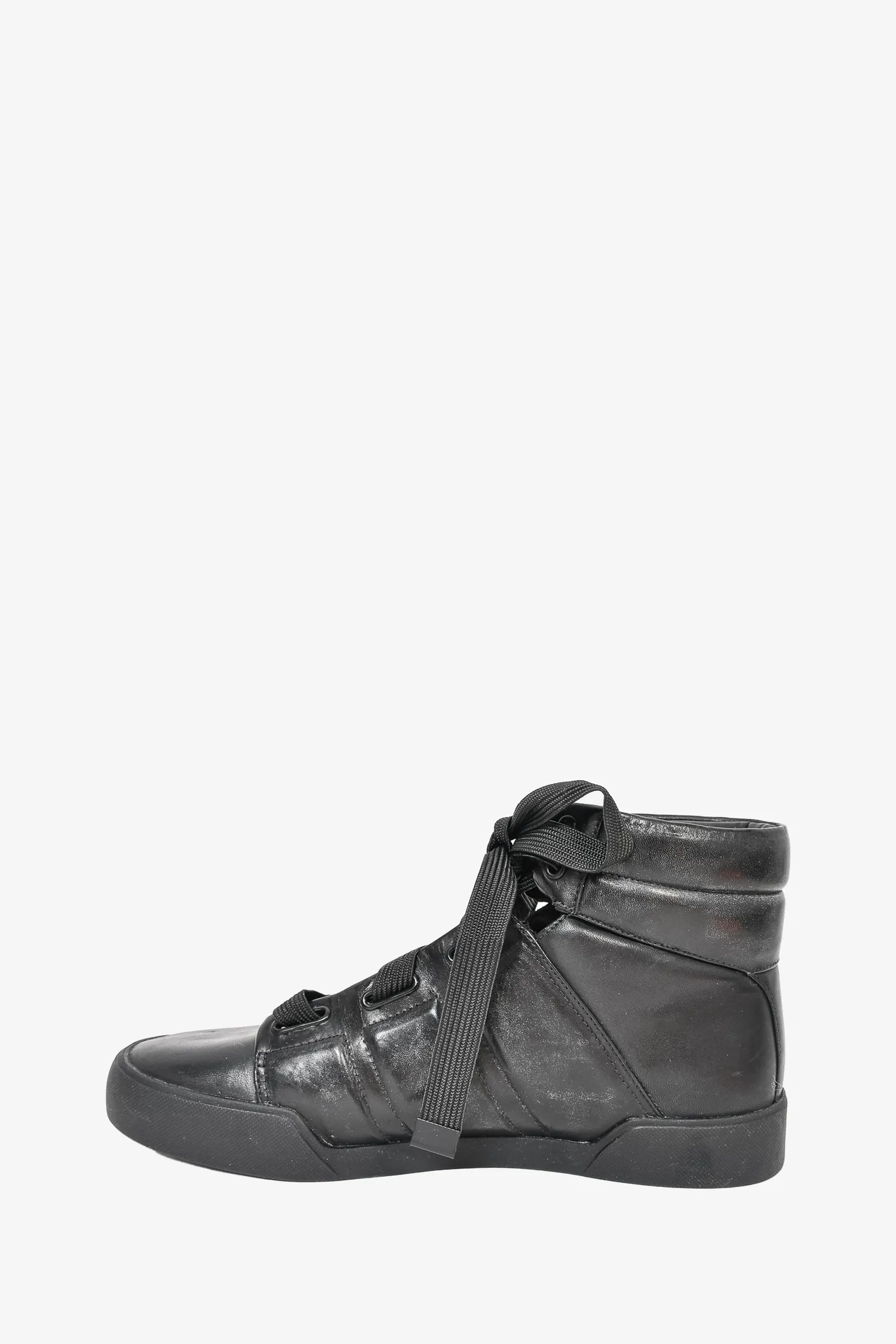 3.1 Phillip Lim Black Leather High Top Sneakers Size 37