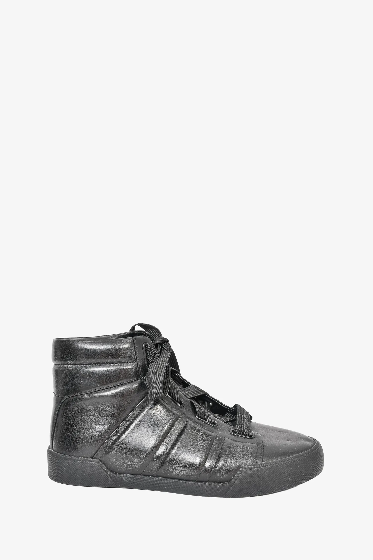 3.1 Phillip Lim Black Leather High Top Sneakers Size 37