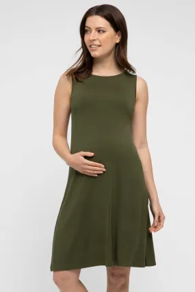 Adele Maternity Dress - Dark Olive