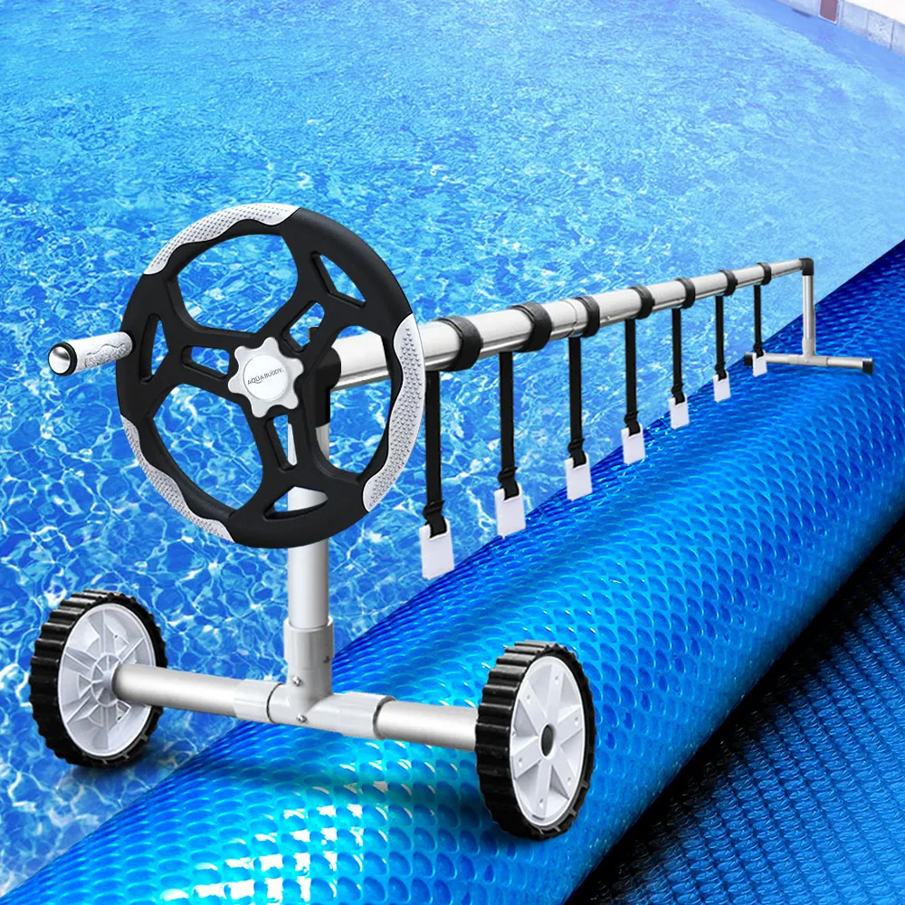 Adjustable Aluminium Pool Roller & 500 Micron Solar Cover, Aquabuddy