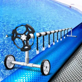 Adjustable Aluminium Pool Roller & 9.5x5m Solar Cover Set - Aquabuddy