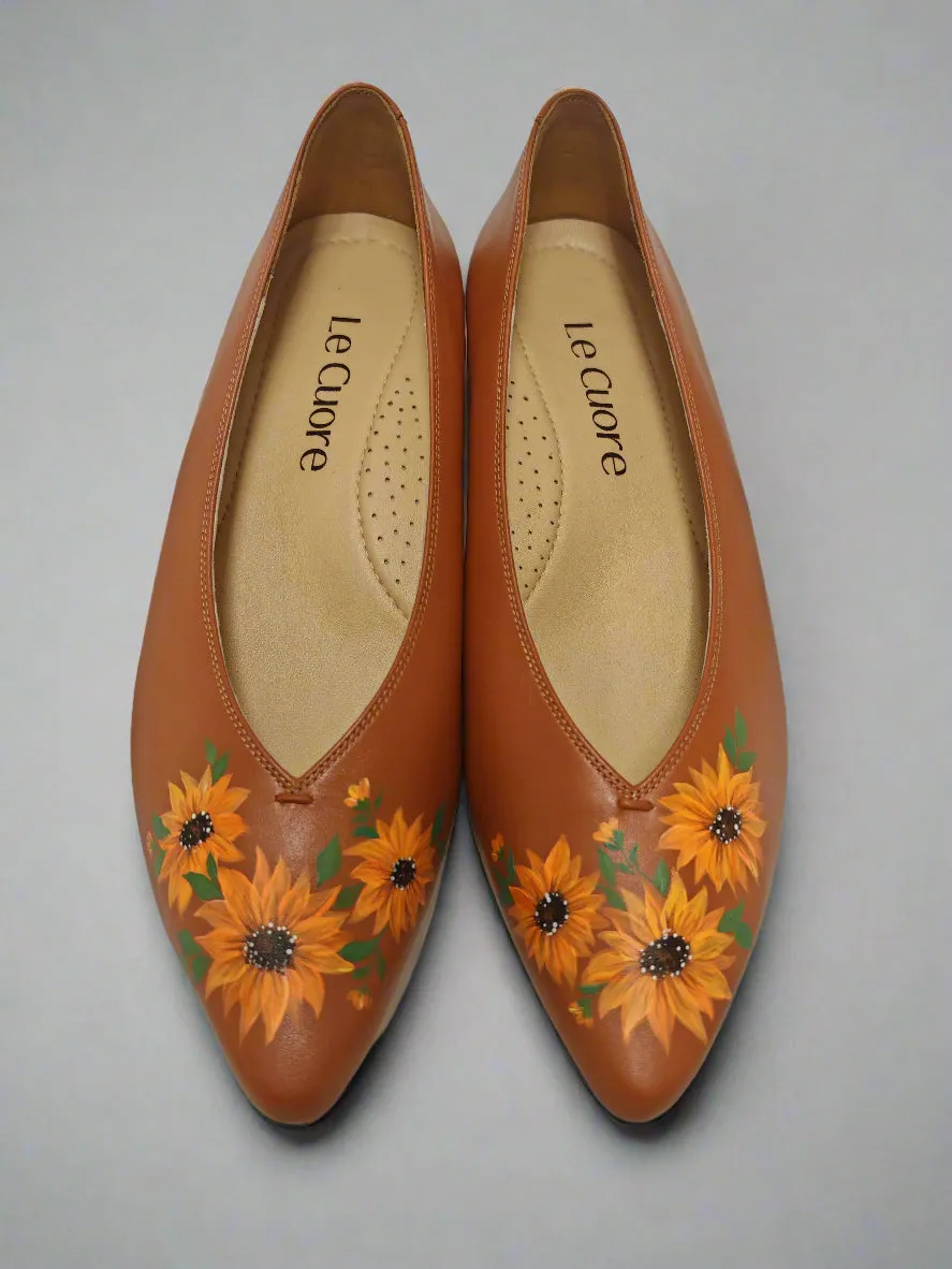 AI Shoeful Flats - Sunflowers