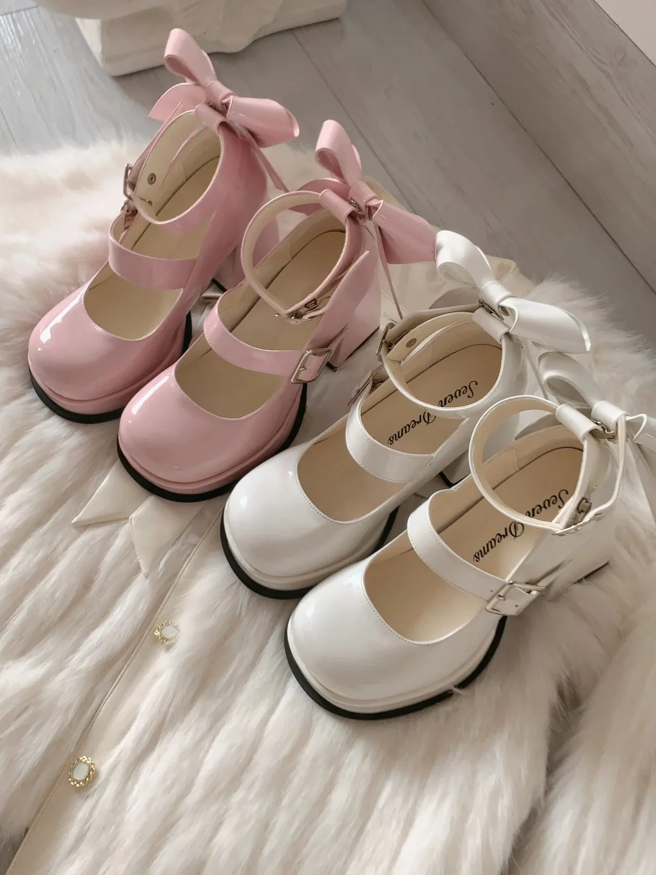 Aiertu Bow Mary Jane High Heels Women Shoes Dress Lolita Shallow Fashion Sandals New 2024 Spring Designer Casual Pumps