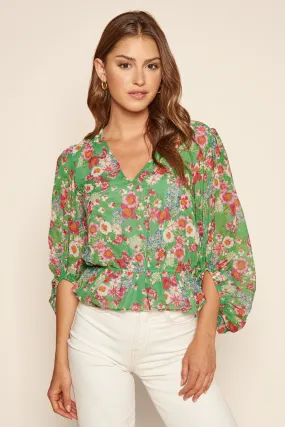 Akina Floral Ways Ballon Sleeve Blouse