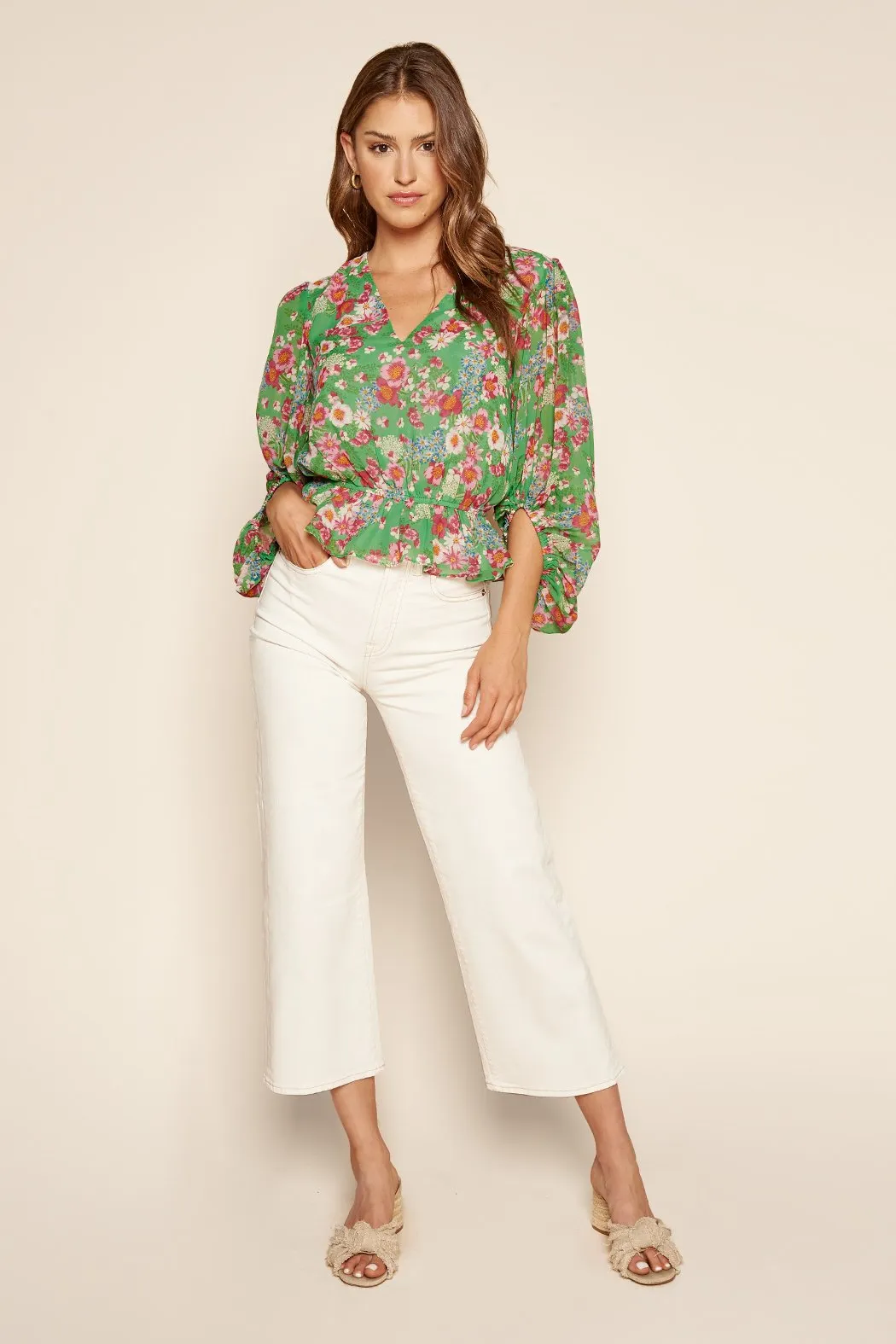 Akina Floral Ways Ballon Sleeve Blouse