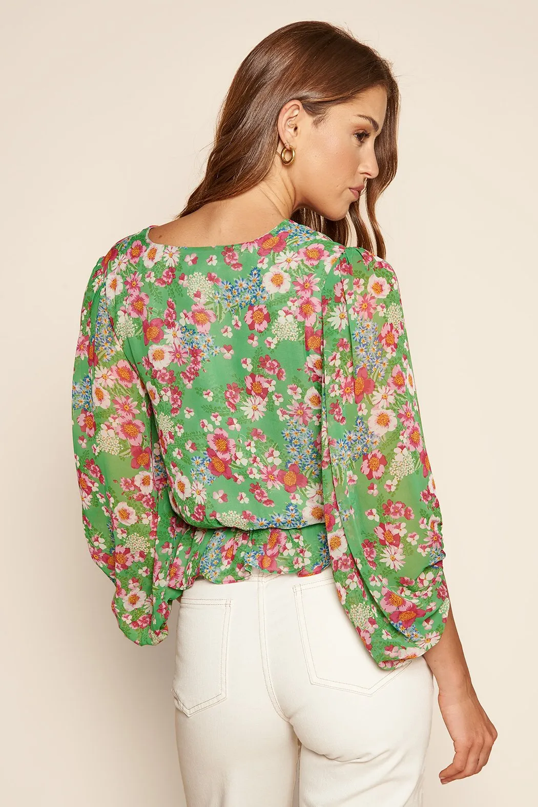 Akina Floral Ways Ballon Sleeve Blouse