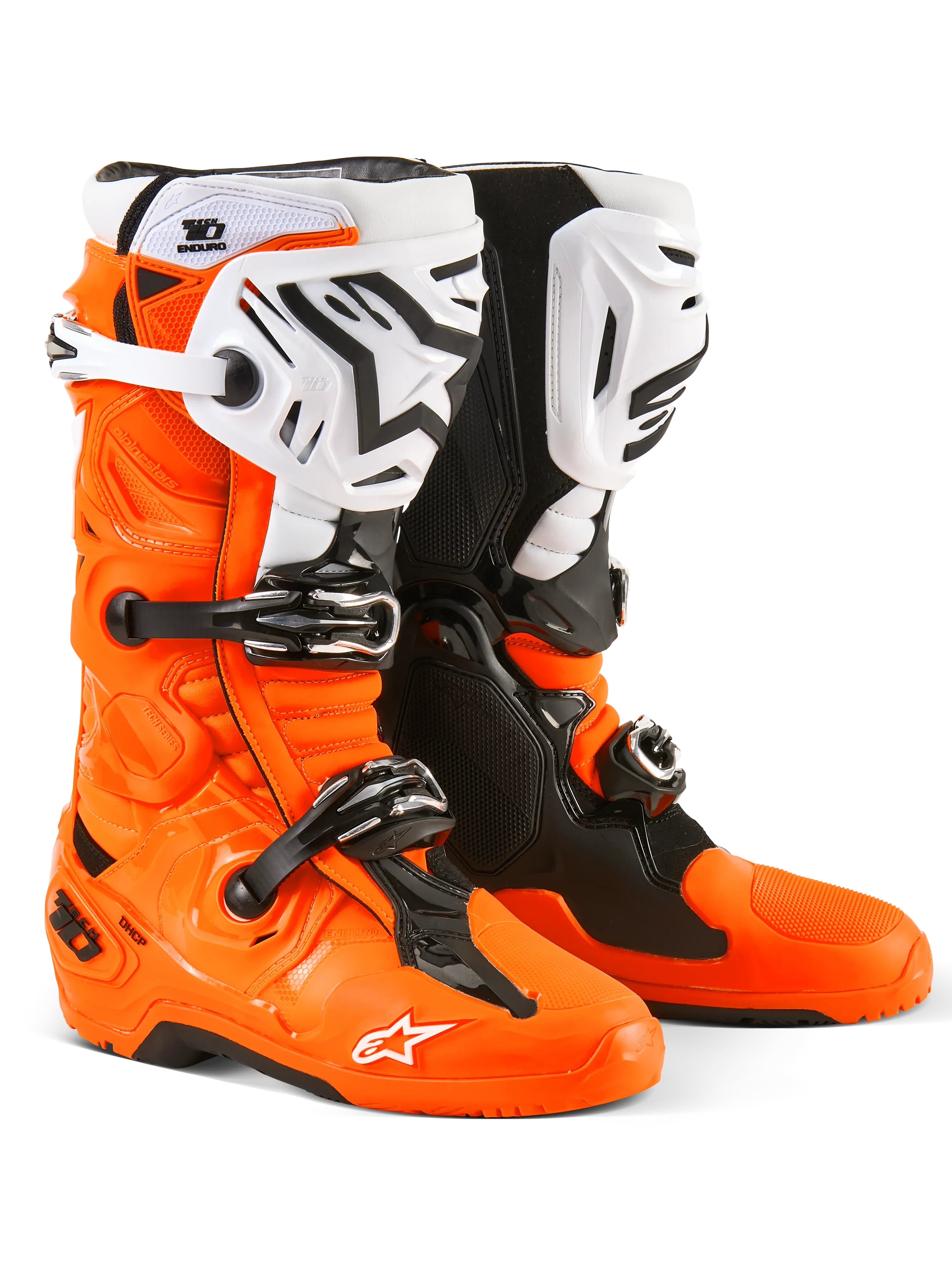 Alpinestars Tech 10 Enduro Boots - Orange Fluo/Black/White