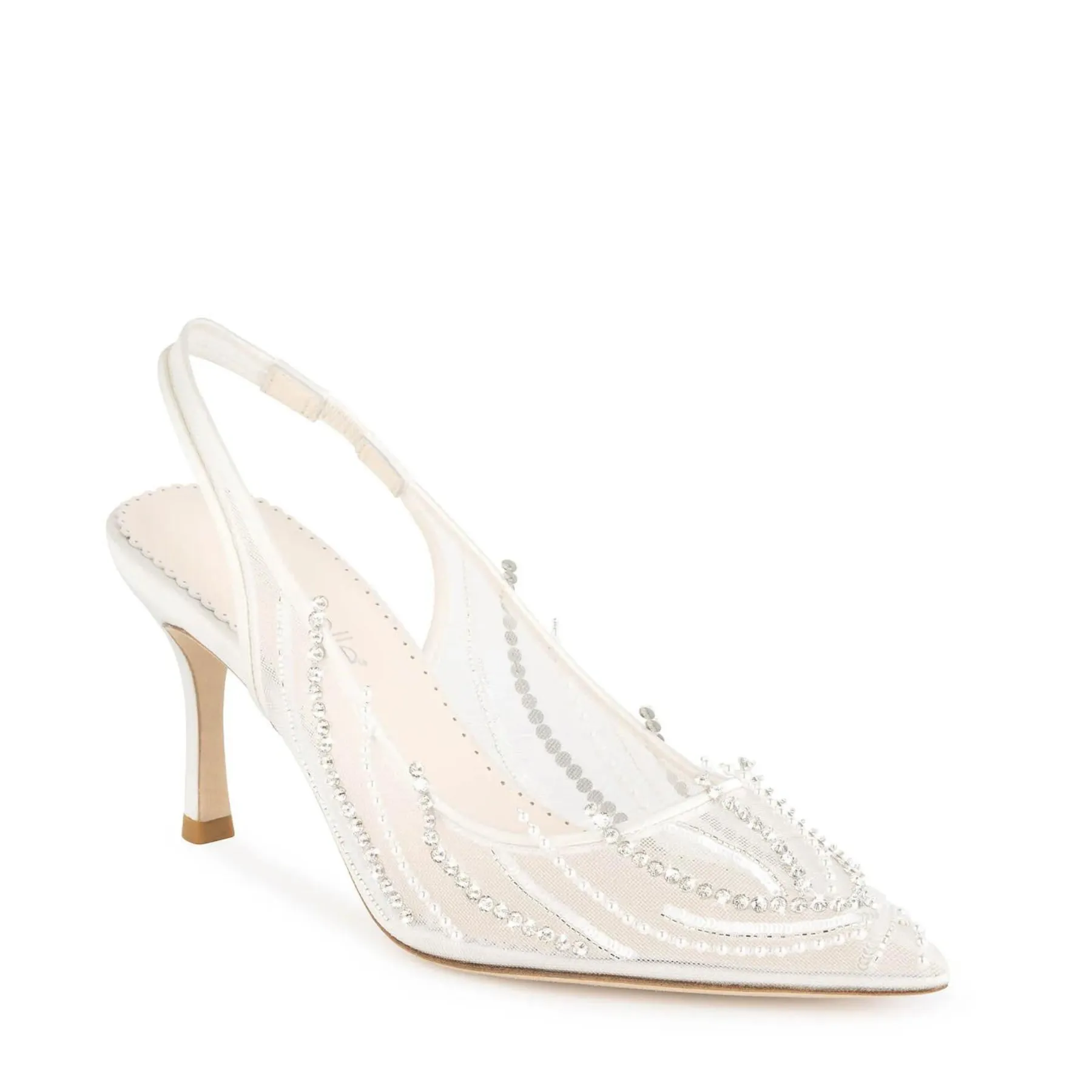 Anastasia - Ivory Pearl and Crystal Bridal Slingback Heels