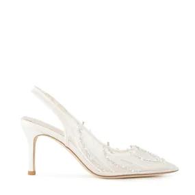 Anastasia - Ivory Pearl and Crystal Bridal Slingback Heels