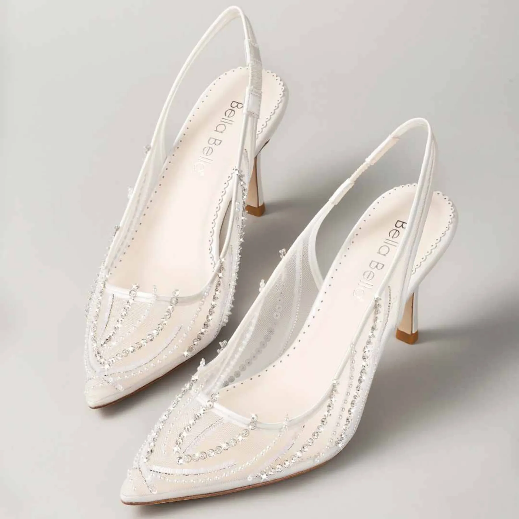 Anastasia - Ivory Pearl and Crystal Bridal Slingback Heels