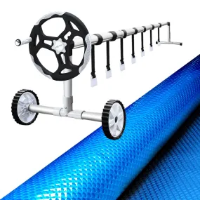 Aquabuddy Swimming Pool Cover Roller Wheel Solar Blanket 500 Microns 10X4M