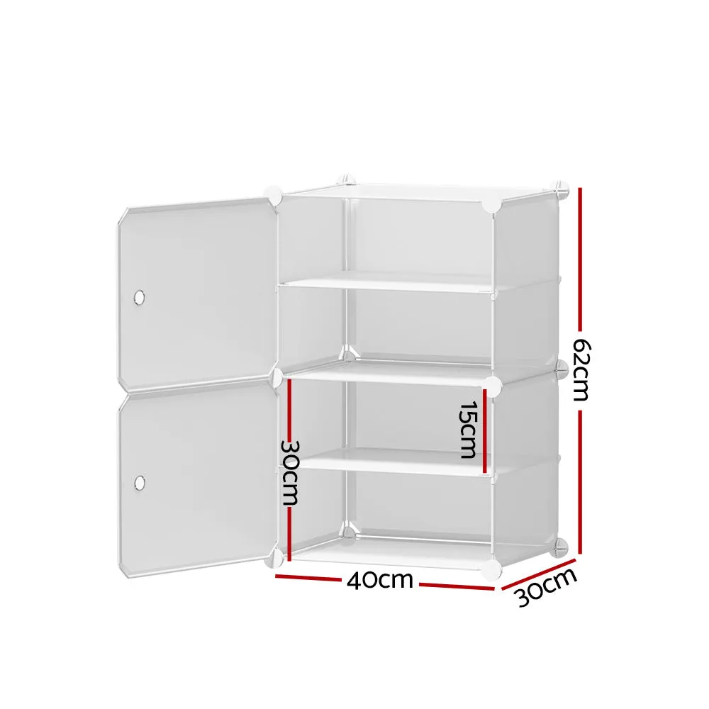 Artiss Shoe Rack DIY Set of 2 Storage Cube Stackable White