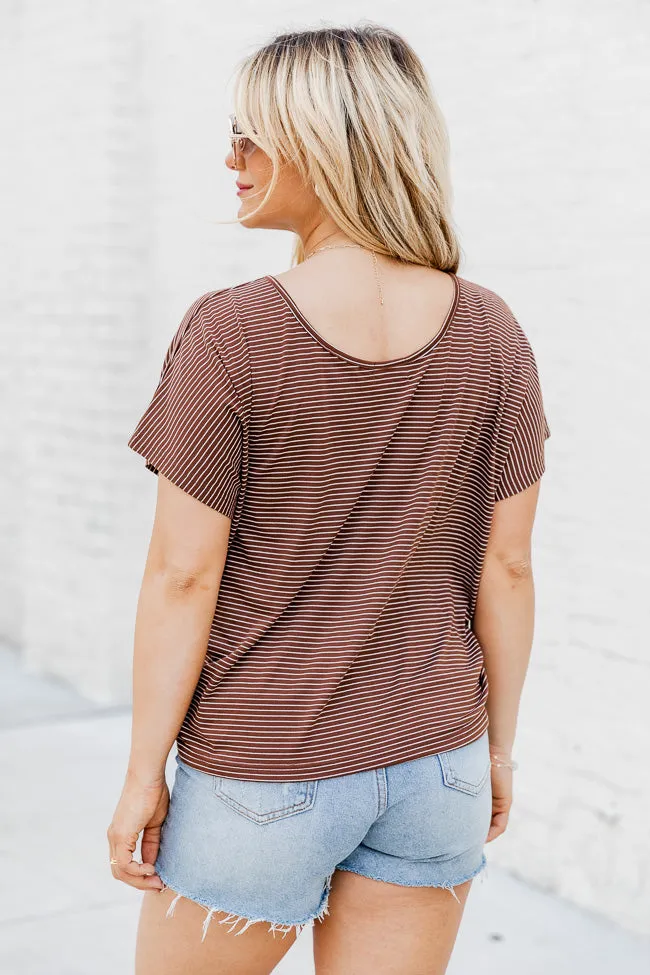 As You Are Brown Striped Tee FINAL SALE