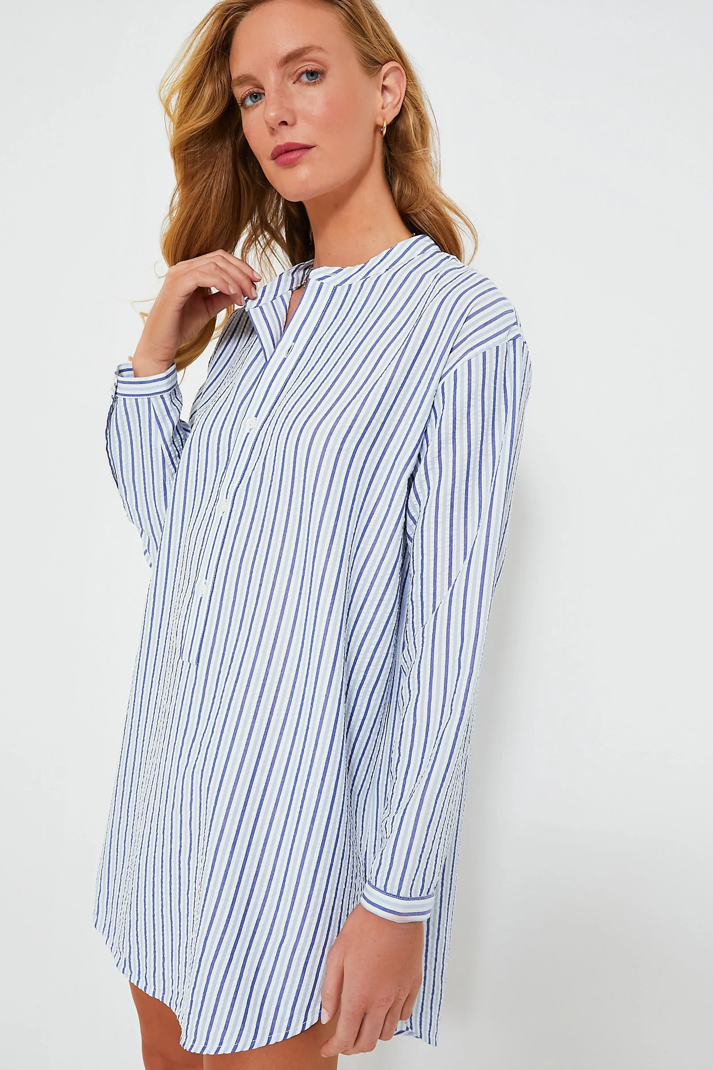 Baltic Stripe Seersucker Bodie Coverup