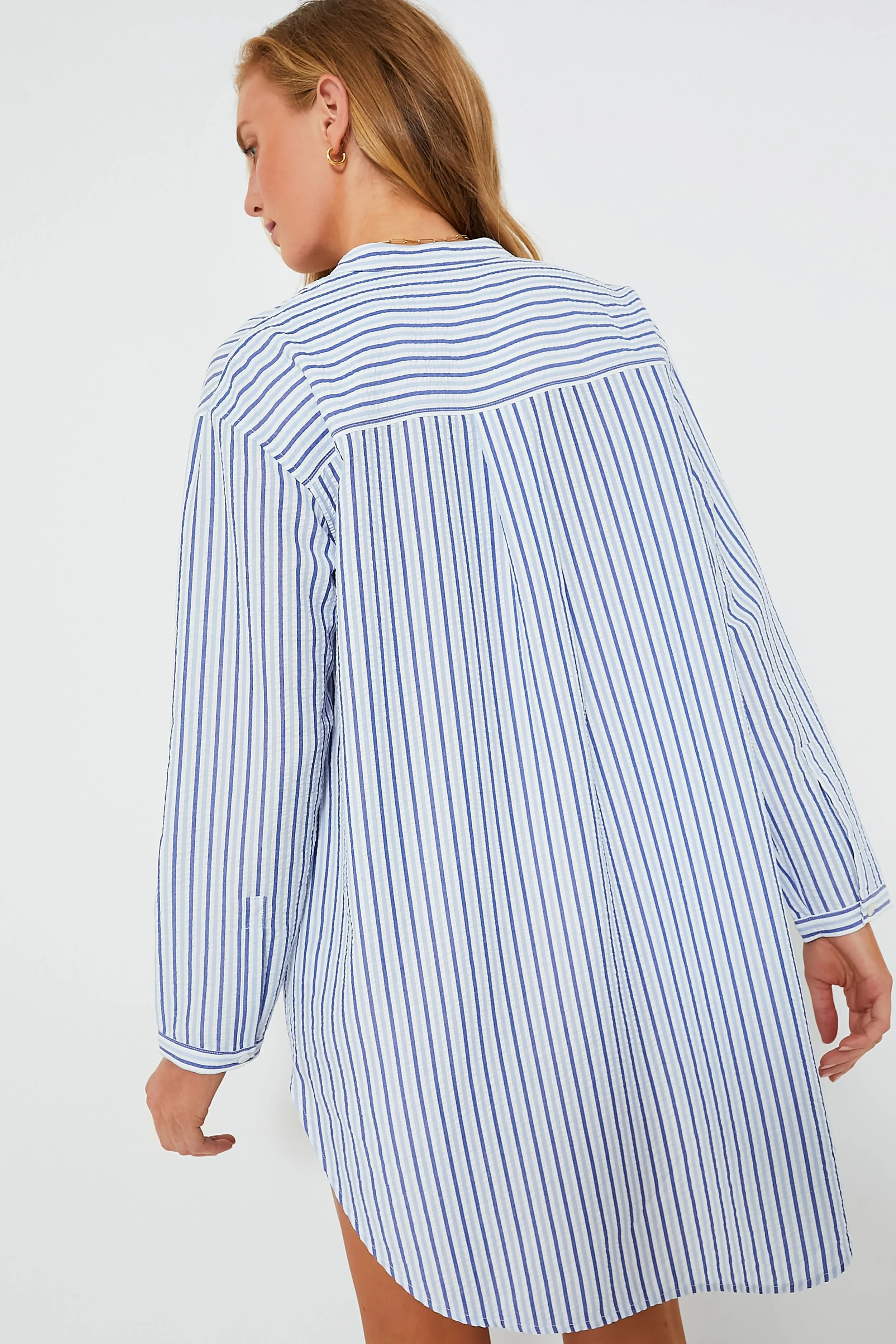 Baltic Stripe Seersucker Bodie Coverup