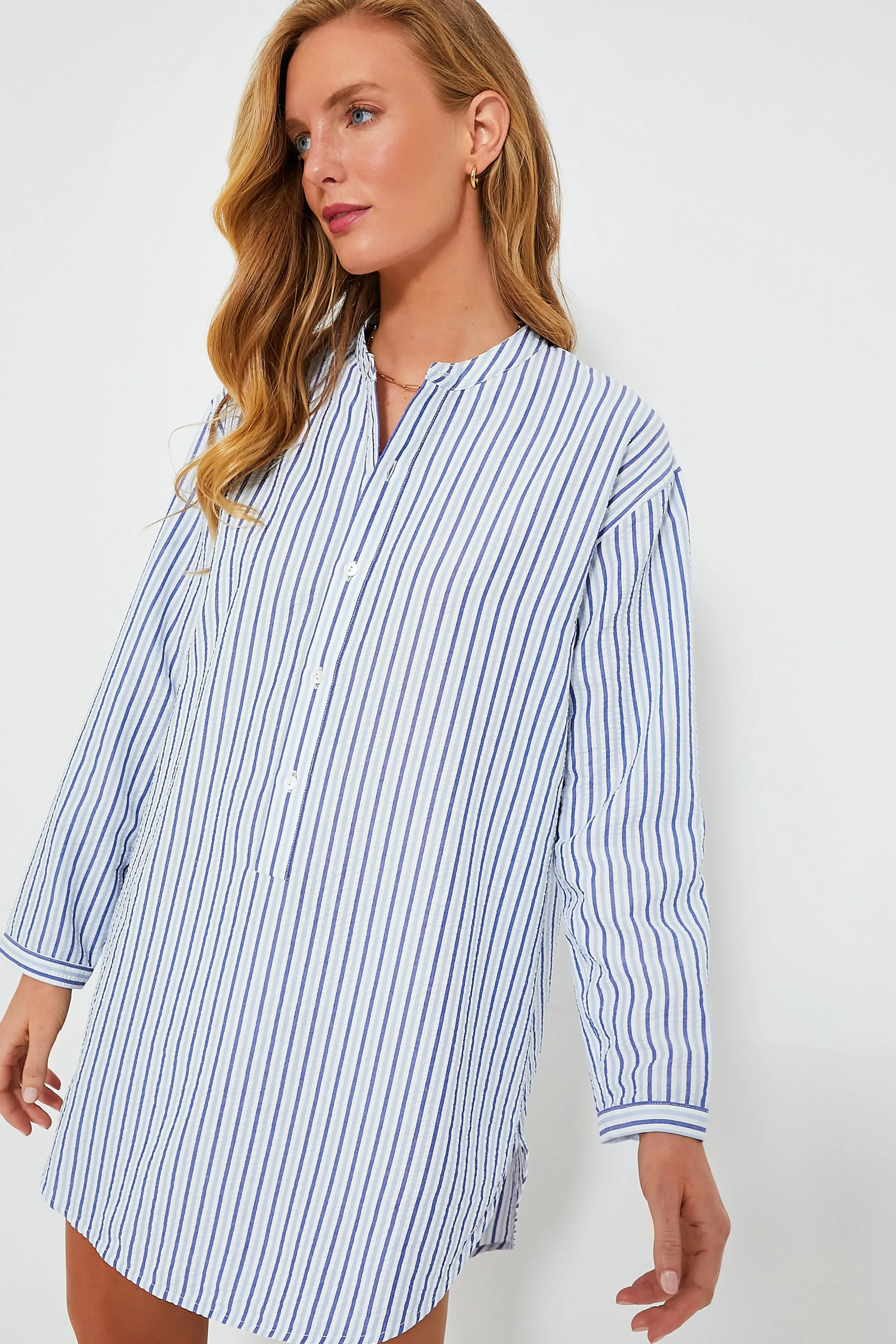 Baltic Stripe Seersucker Bodie Coverup