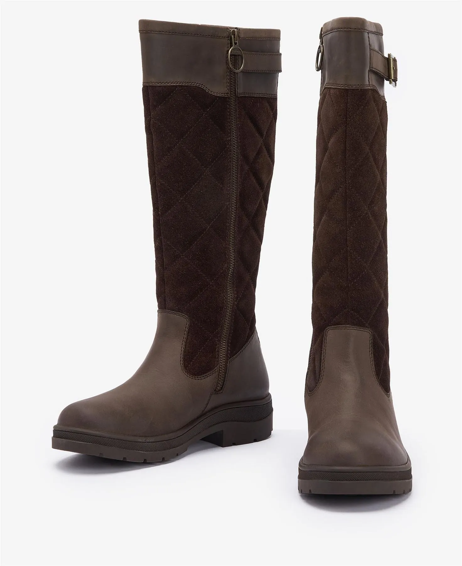 Barbour Oak Tall Suede/Leather Women's Brown Boots