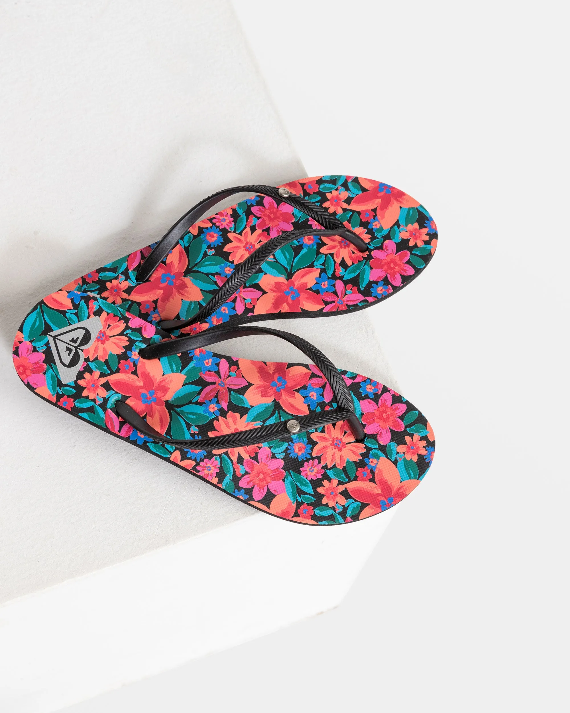 Bermuda Sandals - Black/Cactus Flower