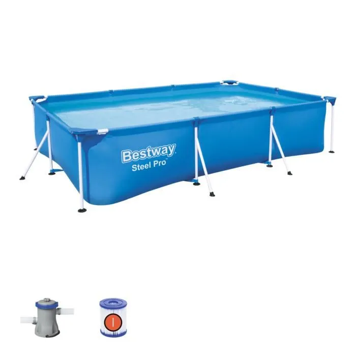 Bestway Steel Pro Rectangular Deluxe Frame Swimming Pool [WS]