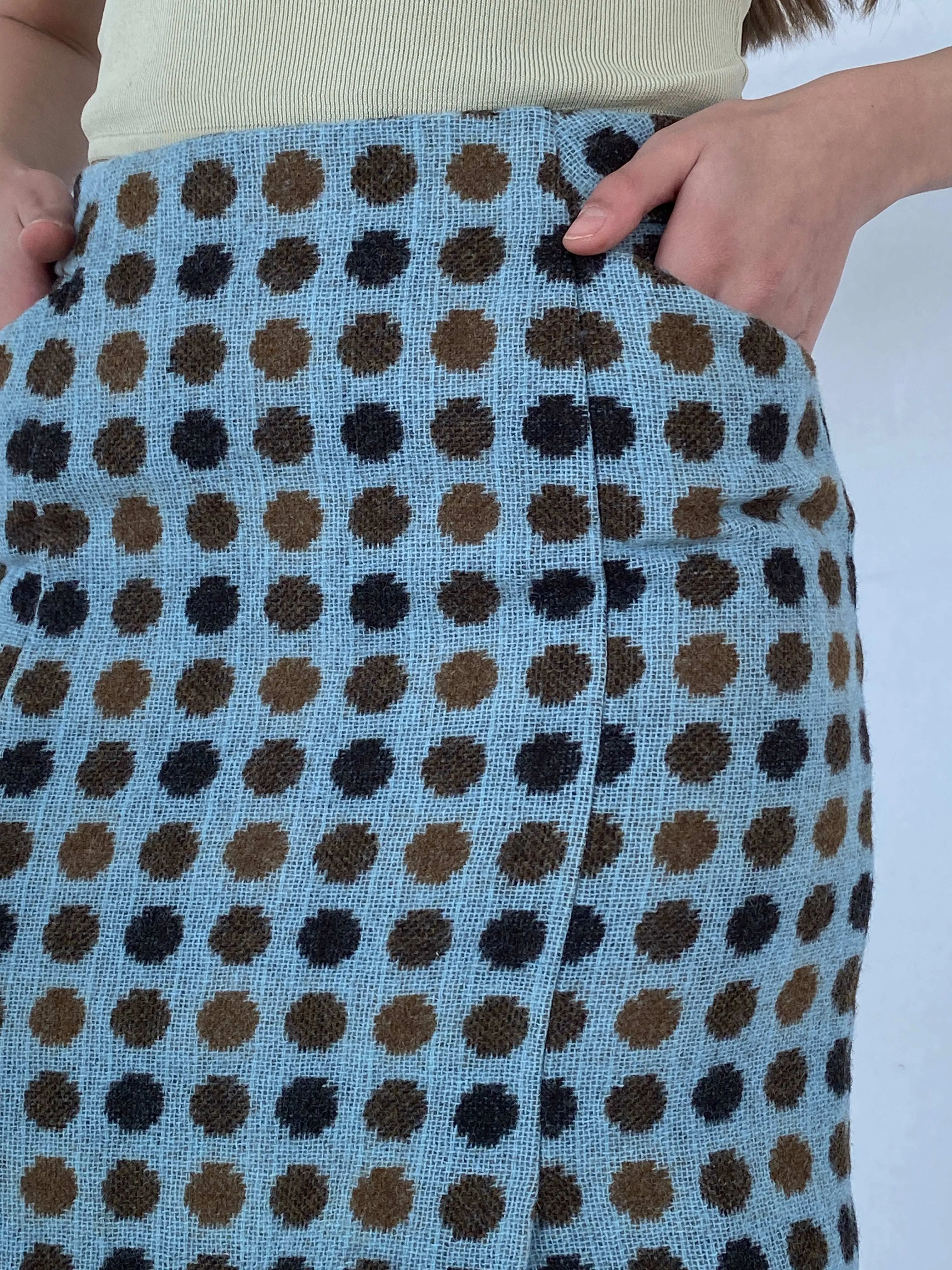 Boden - British Tweed by Moon Mini Polka Dots Skirt