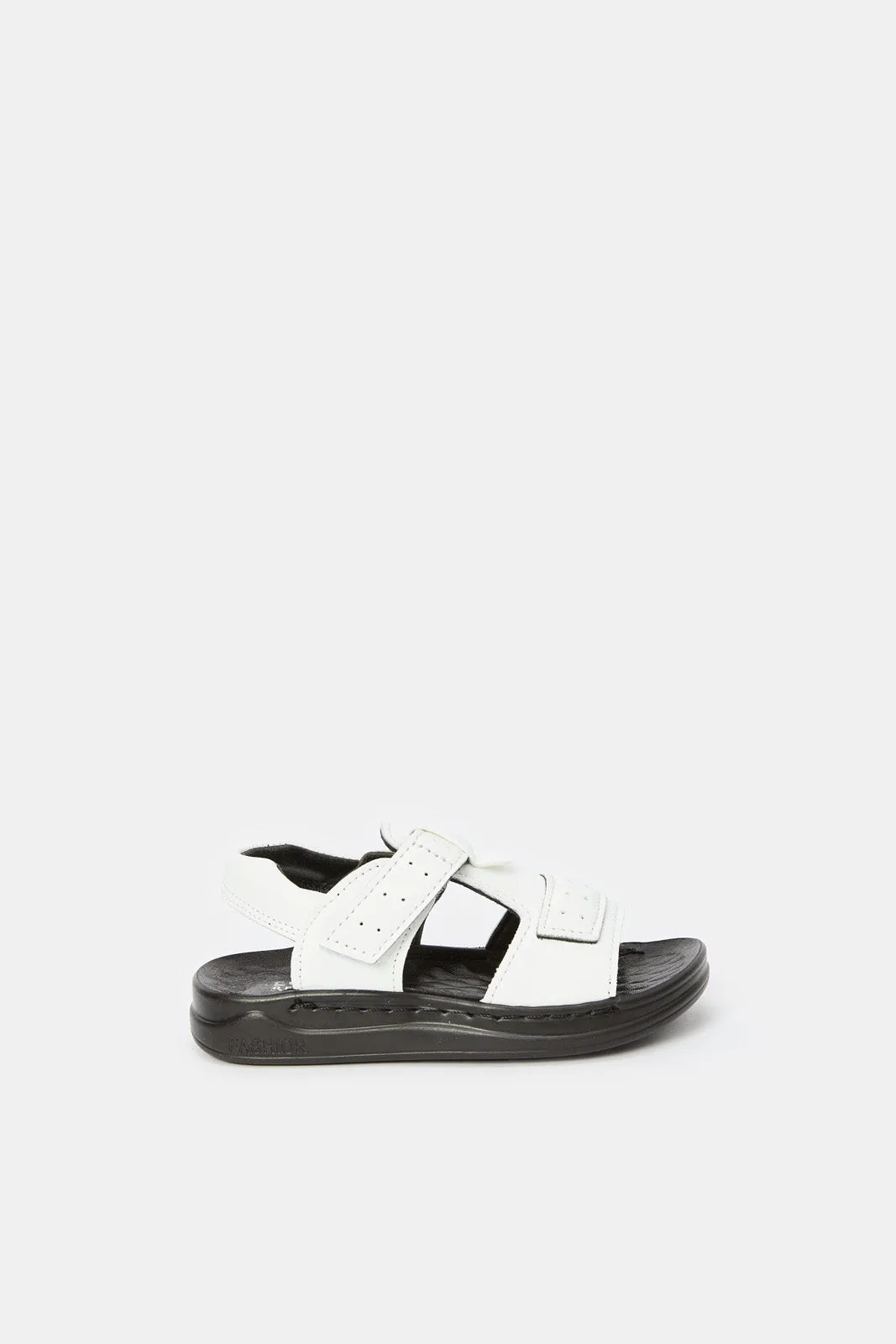 Boys Embellished White Casual Sandal