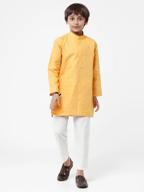 Boys Kurta Pyjama Set Golden Yellow