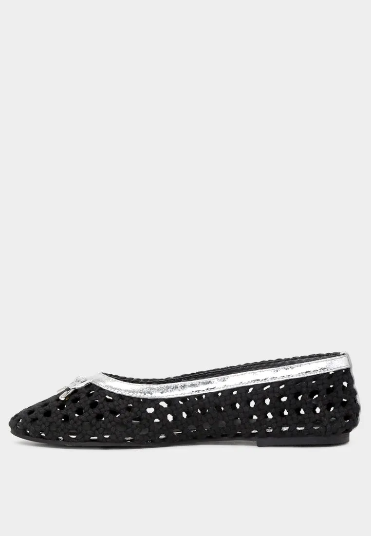 Brionna Cotton Mesh Flat Ballerinas