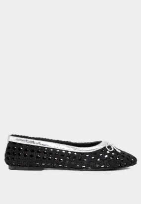 Brionna Cotton Mesh Flat Ballerinas