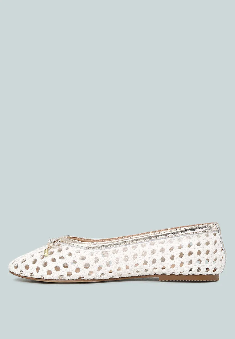 Brionna Cotton Mesh Flat Ballerinas