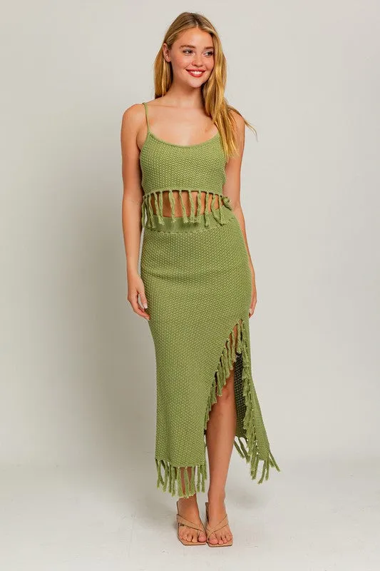 Catalina Island Tassel Midi Skirt - Final Sale