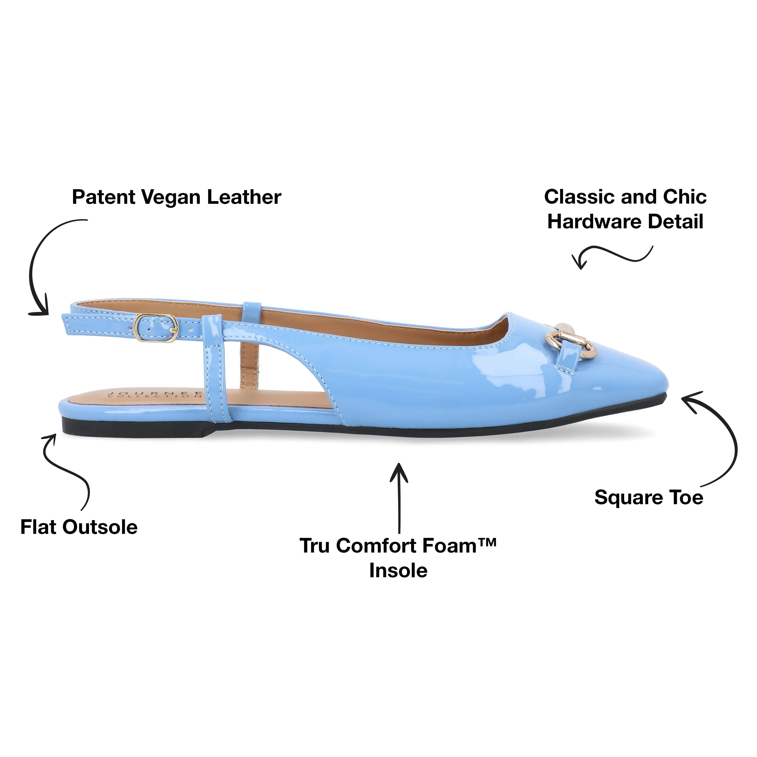 CEECY SQUARE TOE FLAT IN PATENT