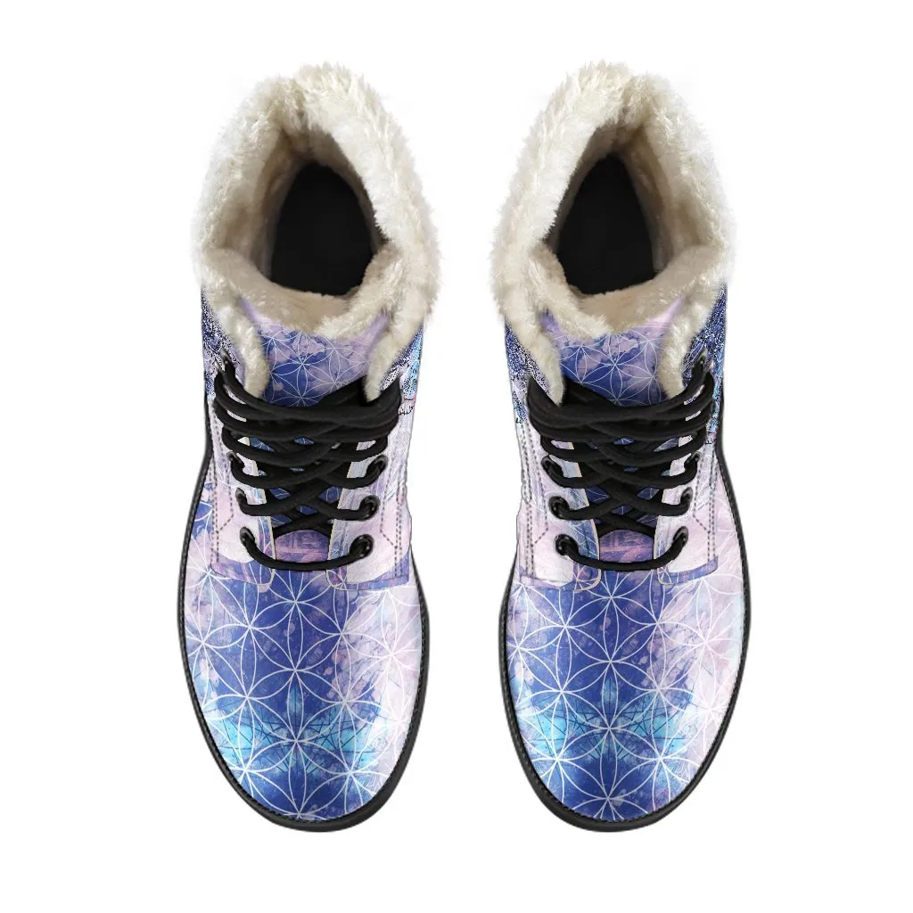 Chakra Dreamcatcher Faux Fur Leather Boots