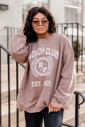 Couch Club Mocha Oversized Graphic Sweatshirt