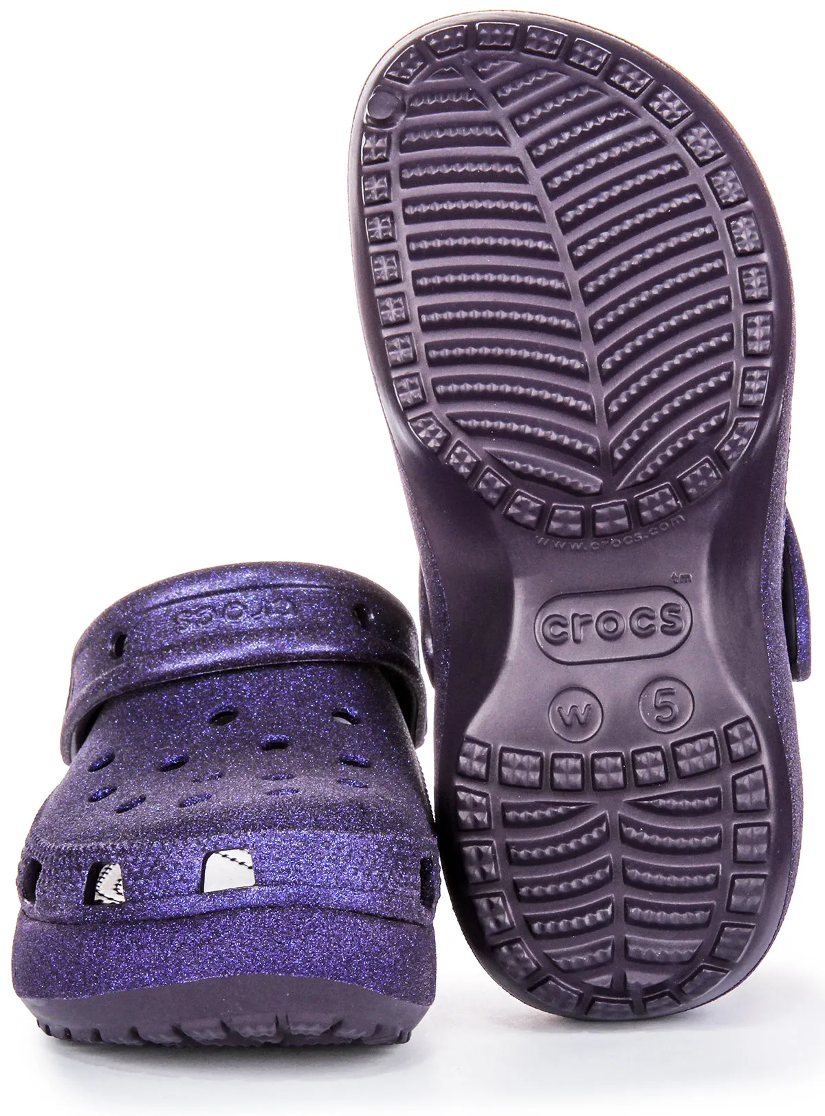 Crocs Classic Purple Glitter In Purple For Women