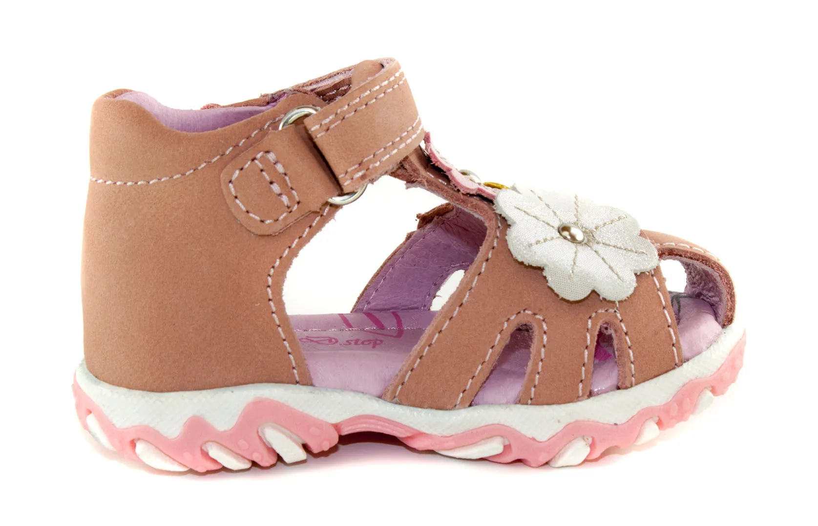 D.D. Step toddler girl sandals pink with flowers size US 4-8