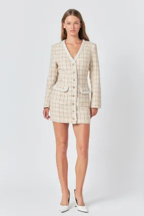 Endless Rose - Premium Long Sleeve Tweed Mini Dress