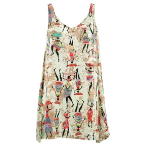 Floaty Asymmetrical Summer Dress  - African Dance