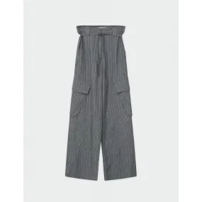 Fred Grey Pinstripe Cargo Trousers