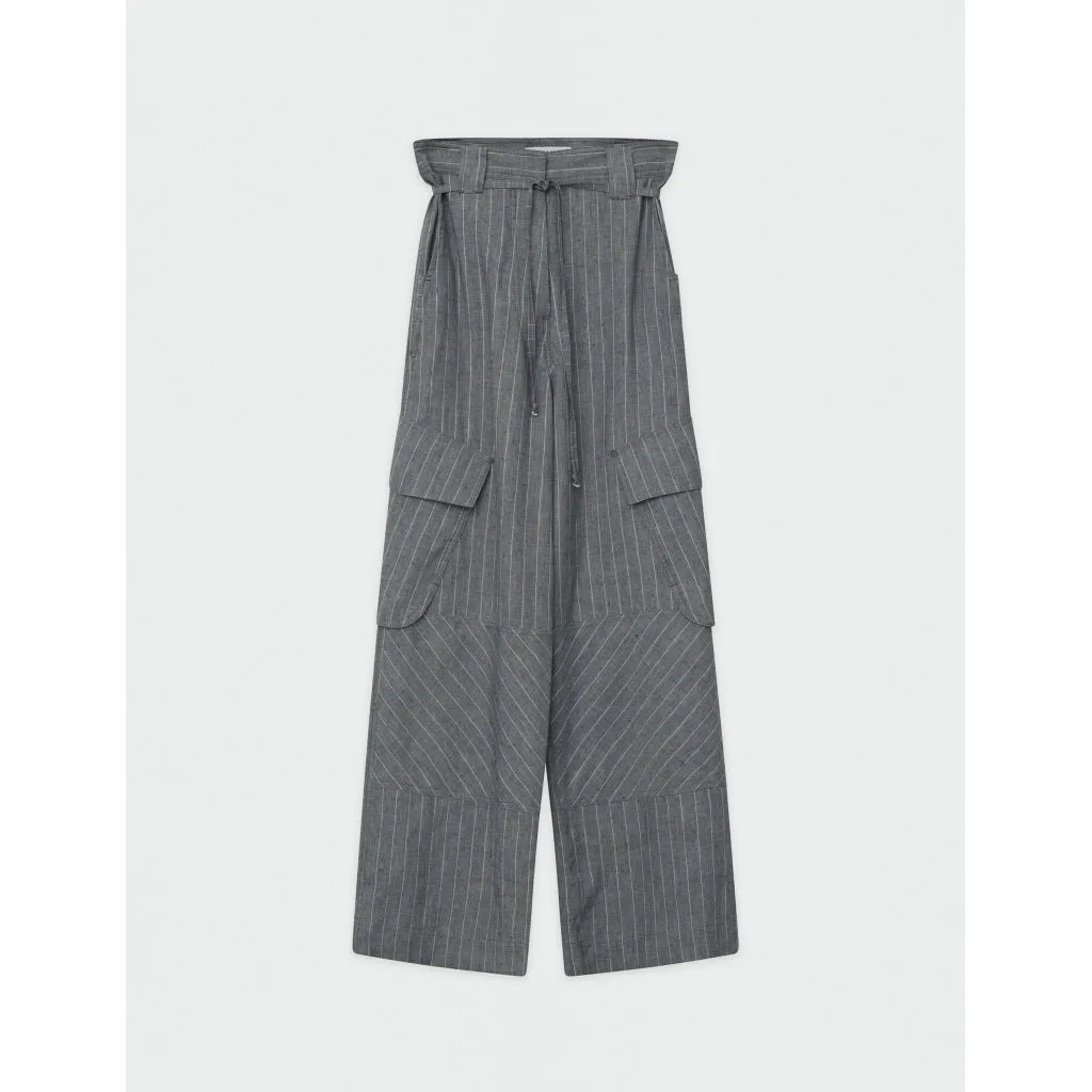 Fred Grey Pinstripe Cargo Trousers