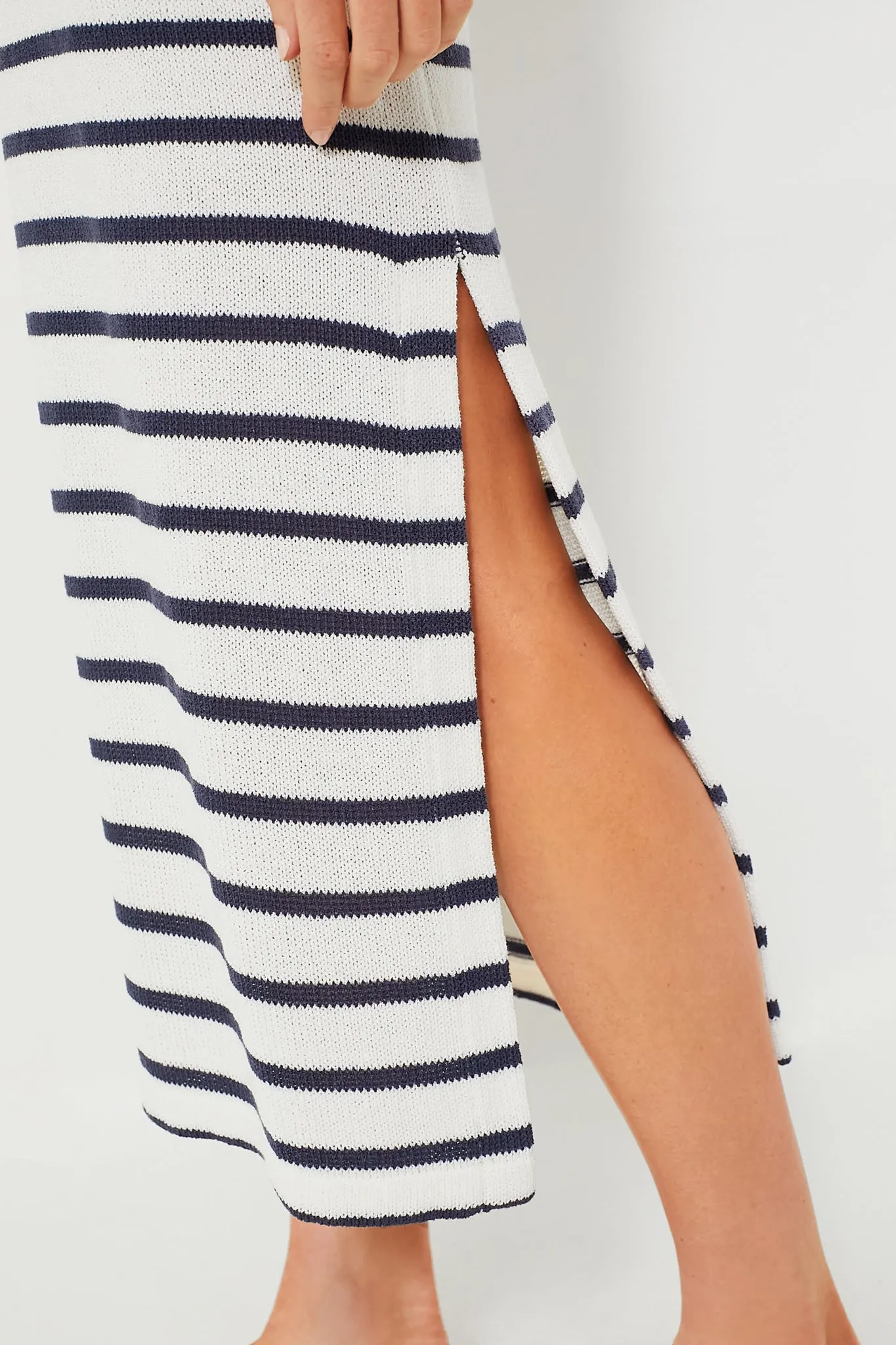 French Stripe Knit Maren Polo Dress