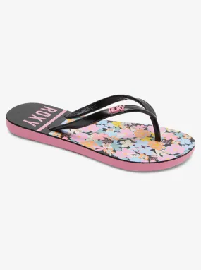 Girls 4-16 Viva Stamp Sandals - Black/Candy Pink