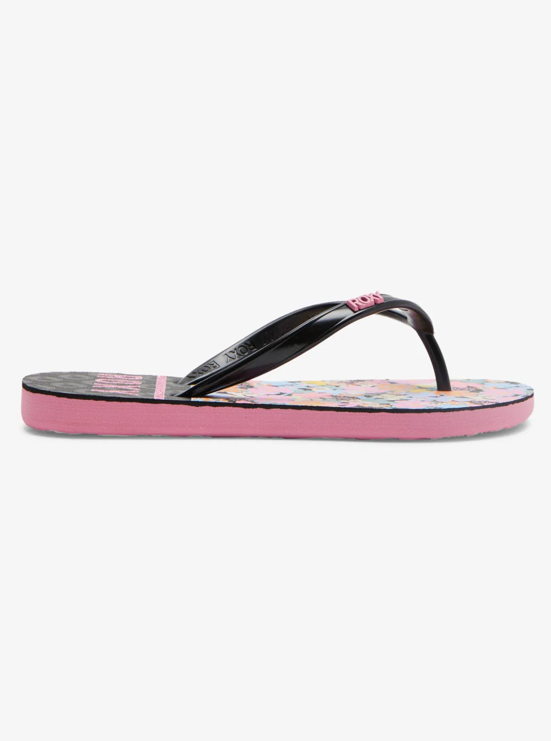 Girls 4-16 Viva Stamp Sandals - Black/Candy Pink