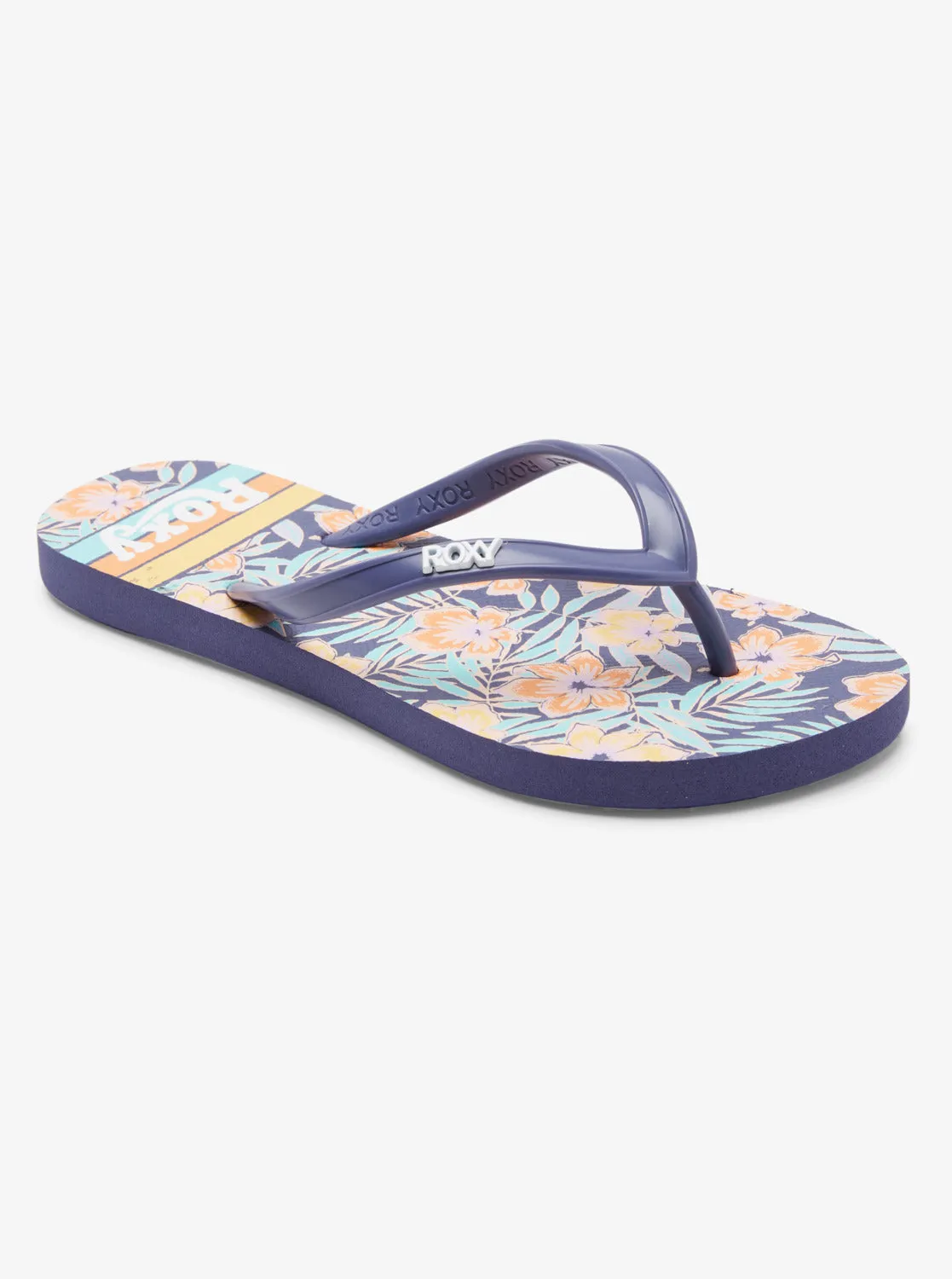 Girls 4-16 Viva Stamp Sandals - Shady Blue/Orange