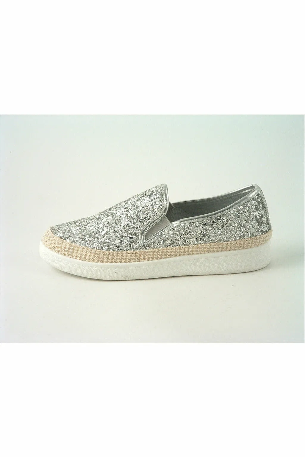 Glitz Shoes Divine Narla Glitter Espadrille Casual Pumps