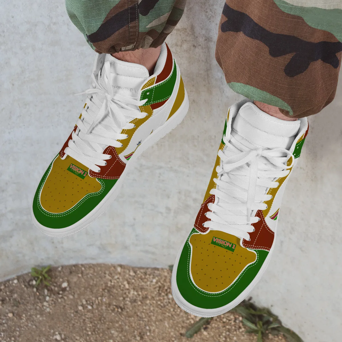 Gold Series - Green, Red and Gold | High Top Customized | Shoe Zero